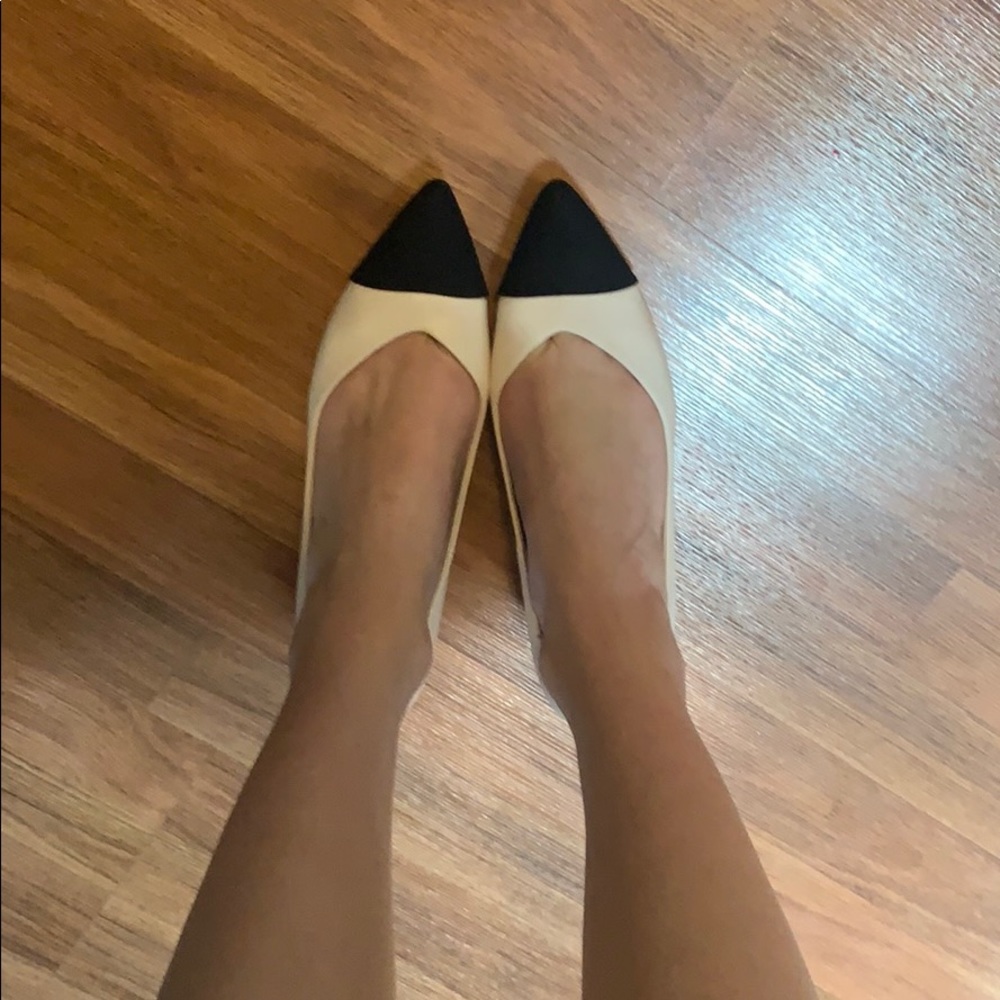 Classic flats ballet style with black toe